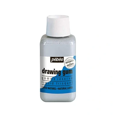 Imagen de Pebeo Goma de Dibujo Reserva para Tinta, Acuarela, Gouache Frasco 250ml, Azulado