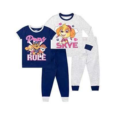 Imagen de Paw Patrol Pijamas de Manga Corta para niñas Paquete 2 La Patrulla Canina Ajuste Ceñido Multicolor 5 6 Años