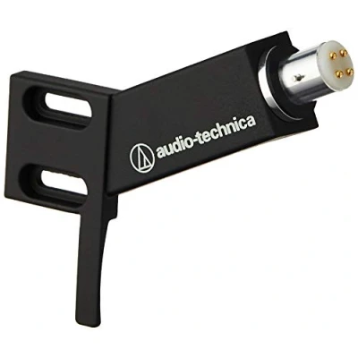 Imagen de Audio Technica AT HS4BK Casco universal con elevación de dedo 1,27 cm para brazos tono 4 pines, aluminio, incluye tornillos montaje (ángulo estrecho) (negro)