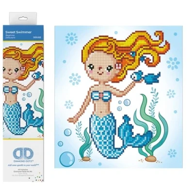 Imagen de Diamond DOTZ Painting de Fantasía. Cuadro Diamantes 5D Sirena. Kit Completo Pintura con 26.00 x 23.00 cm