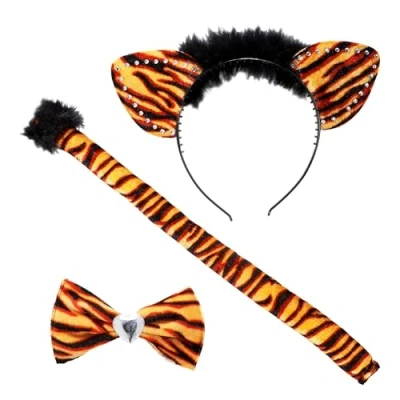 Imagen de WIDMANN Sa 8738e Tigresse Set Orejas Mariposas Cola Disfraz Party 796, multicolor, 10 x 15 20 cm (SA 8738E)