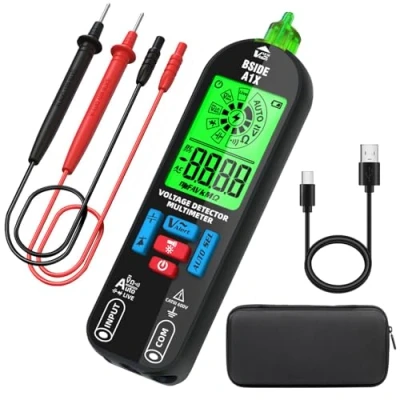 Imagen de BSIDE A1X Multímetro Digital Inteligente Mini Detector de Voltaje Sin Contacto Recargable con Pantalla ID Tester Automático Continuidad Resistencia Probodor Capacidad Diodo Estuche