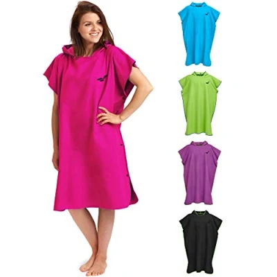 Imagen de Fit Flip Poncho de Surf para Hombres y Mujeres Ligero, Compacto Secado rápido Toalla Adulto Playa, con Capucha Color: Rosa Tamaño: M