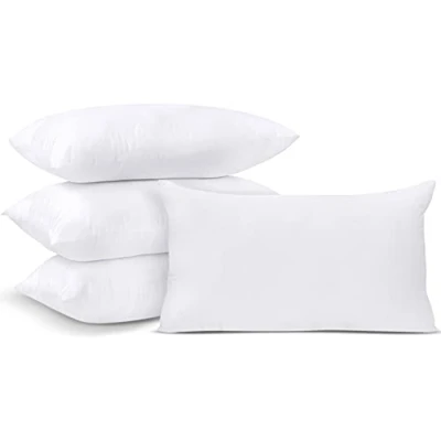 Imagen de Utopia Bedding Relleno de Cojín 30 x 50 cm (4 Unidades), Fibra Virgen Siliconada, Almohadas Sofá (Blanco)