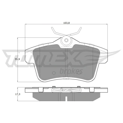Imagen de TOMEX brakes TX 16 60 Juego de pastillas freno Eje trasero PEUGEOT: 508 I Berlina, 308 Hatchback, 5008 I, CITROËN: C4 II DS5 Hatchback