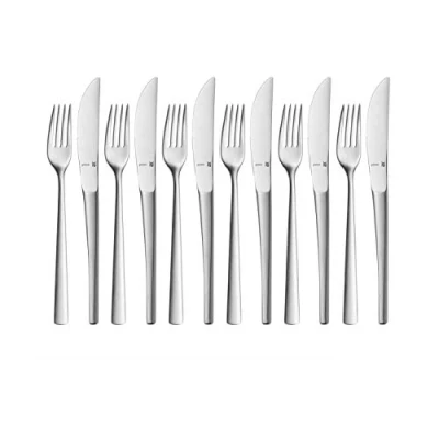 Imagen de WMF Corvo Cromargan protect Juego de cubiertos postre/desayuno 12 piezas para 6 personas, acero inoxidable pulido, resistente a los arañazos, apto lavavajillas
