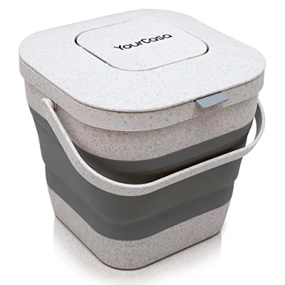 Imagen de YourCasa® Cubo de Basura Cocina 4L Plegable para la orgánica Diaria en lavavajillas Resistente a los olores ecológico sostenible con Tapa