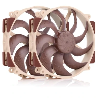 Imagen de Noctua NF A14x25r G2 PWM Sx2 PP, Set de Dos Ventiladores Silenciosos para PC, 140 mm, Funcionamiento Entrada/Salida (Marrón)