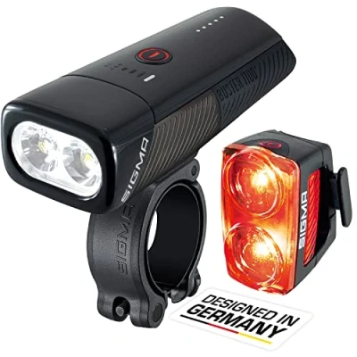 Imagen de Faro delantero+Faro trasero, Ciclismo, SIGMA BUSTER 1100+RL150, Negro