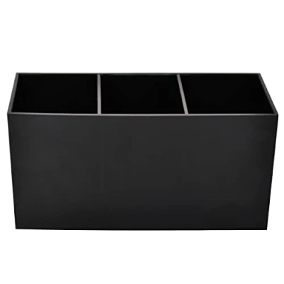 Imagen de Organizador de Maquillaje, Porta Brochas Maquillaje con 3 Compartimentos, Acrilico Organizador, Caja para Cosméticos Delineadores Ojos Lápiz Labial (Negro)