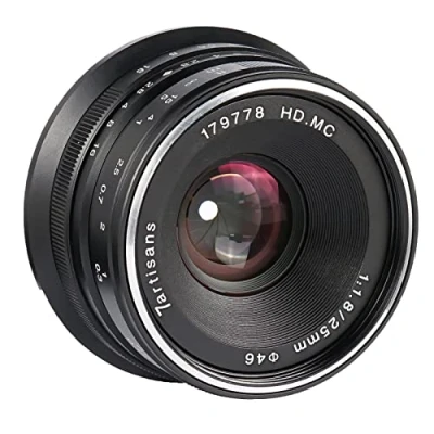 Imagen de 7artisans Lente fija manual F1.8 de 25 mm para cámaras montaje M4/3 Panasonic G1 G2 G3 G4 G5 G6 G7 GF1 GF2 GF3 GF5 GF6 GM1 Olympus EMP1 EPM2 E PL1 PL2 PL3 PL5 (negro)
