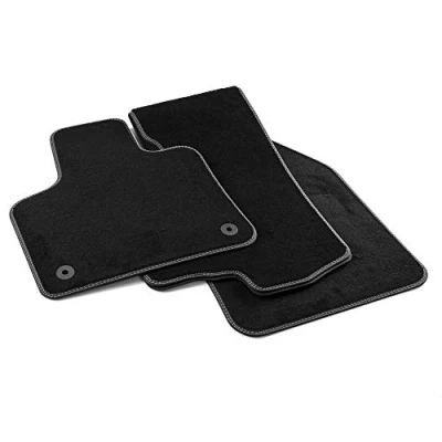 Imagen de MTM PRO 7497 Alfombrillas para Peugeot , Citroen 5008 II 07.2017 C5 Aircross 2019 a Medida en Terciopelo de Nylon, Bordes Similcuero y Pespunte Dobles Cromada