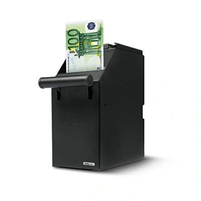 Imagen de Safescan 4100 Caja para dinero negra que permite almacenar billetes de forma segura Almacena hasta 300 Se coloca debajo un mostrador puede instalar cerca del cajón portamonedas