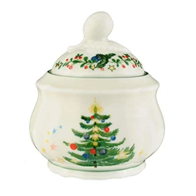 Imagen de Seltmann Weiden Azucarero 0,21 L Marie Luise Navidad, Porcelana, Verde/Multicolor, 8.9 x 10.3 cm
