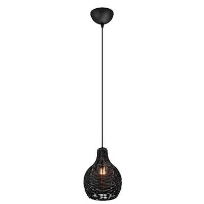 Imagen de Reality Leuchten Lámpara colgante Sprout de ratán, 1 luces, negro