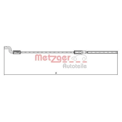 Imagen de METZGER 10.7621 Cable de Freno Mano delante 653 COFLE SEAT: Alhambra I, VOLKSWAGEN: Sharan FORD: Galaxy Mk1 MPV