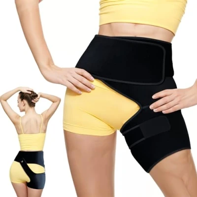 Imagen de Astorn Soporte de Cadera y Muslo para Pierna Izquierda (Small/Medium) Faja Ajustable Ciática, Ingle, Muslo, Isquiotibiales, Artritis, Nervio Ciático Hombres Mujeres