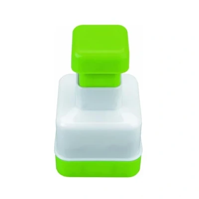 Imagen de Ibili Molde Hamburguesa Cuadrado, Stainless Steel, Blanco/Verde, 8.5 x 14 cm