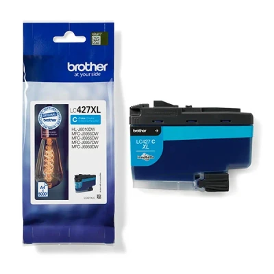 Imagen de Cartucho de tinta Brother LC427XLC, Hasta 5000 páginas, XL, Cian