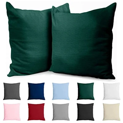 Imagen de Funda de Almohada 80x80 Algodón Reforzado (Pack 2) Verde Tela Apretada 57 Hilos/cm² 80 x Certificación Oeko Tex Dreamzie