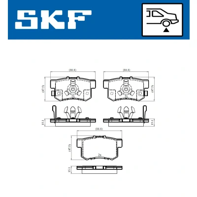 Imagen de SKF VKBP 90397 A Juego de pastillas freno con avisador acústico desgaste HONDA: CR V 3, ACCORD 8, 4