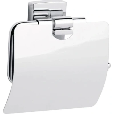Imagen de tesa Klaam Portarrollos, de metal cromado brillante, autoadhesivo, tecnología montaje adhesiva, 125 x 140 53 mm
