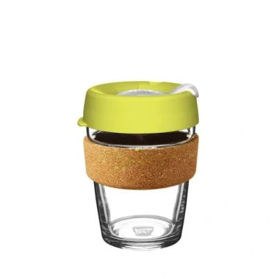 Imagen de KeepCup Brew Cork Ace Taza de café reutilizable vidrio templado y banda corcho recuperada para pelota tenis, M 340.2 g/340 ml Rebanada