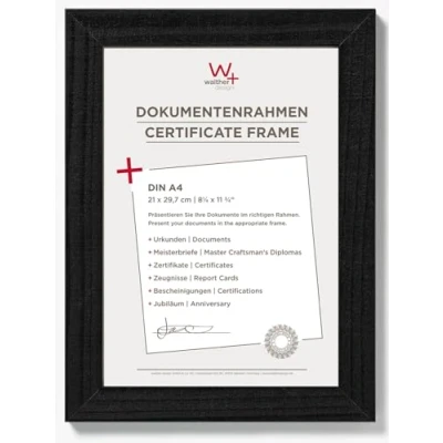Imagen de Walther Design HO130B Home, Marco de madera, negro, 21 x 29,7 cm