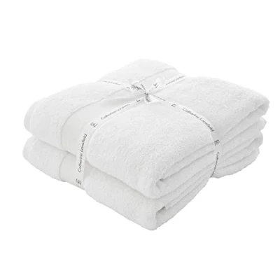 Imagen de Catherine Lansfield Antibacterial Bath Sheet Pair Par de Toallas baño, Algodón, Blanco