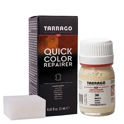 Imagen de Tarrago Quick Color 25 ml Tinte Para Zapatos y Accesorios de Piel, Cuero Liso Lona Tintura Secado Rápido Que Repara Protege el Calzado Pequeños Desgastes (Marfil 36)