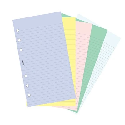 Imagen de Filofax Papers 100 Plain and Ruled Notepaper, Multicolor Assortment Personal Size FF 130502