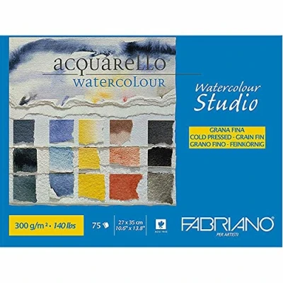 Imagen de Unbekannt Honsell 75302735 Fabriano Watercolour Cartulina para acuarela (300 g/m², 27 x 35 cm, 75 hojas, grano fino, sin ácidos, superficie aterciopelada), color blanco