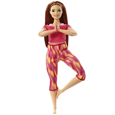 Imagen de Barbie Movimiento sin límites Muñeca articulada Pelirroja con Ropa Deportiva de Juguete (Mattel GXF07)