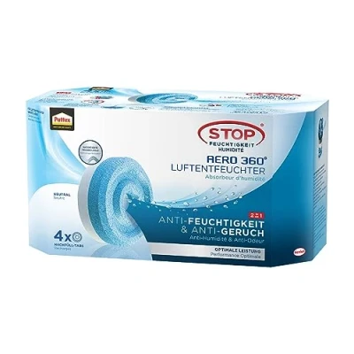 Imagen de Pattex deshumidificador AERO 360 Neutral Tabs recambio, reduce la humedad y los malos olores, 4x 450 g recambio para