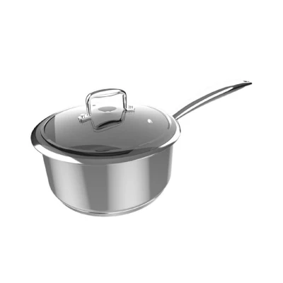 Imagen de Cecotec Cazo Polka Classy 16 Pot Steel. Diámetro cm, Capacidad 1,3 L, Acero Inoxidable 18/10, Revestimiento Antiadherente, Mango Remachado, Tapa de Cristal, Apto para todo tipo Cocinas