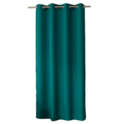 Imagen de ED ENJOY HOME Cortina Decorativa con Ojales Plateados, 140 x 240 cm, Verde Esmeralda, 100% poliéster, satén, colección básica