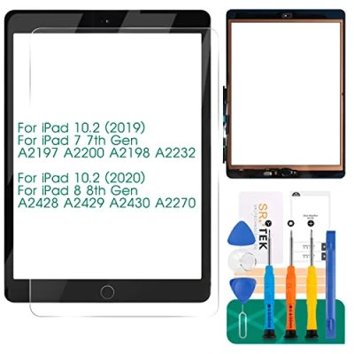 Imagen de for iPad 7 7th generation touch screen 8 8th replacement 10.2 2019 2020 digitizer A2197 A2200 A2198 A2232 A2428 A2429 A2270 A2430 (with home button,Black)