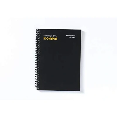 Imagen de Exacompta Guildhall Essentials Libro de cuentas efectivo encuadernado con espiral, tamaño A5, 148 x 210 mm, 192 páginas papel preimpreso 80 g/m² Ref GES761Z