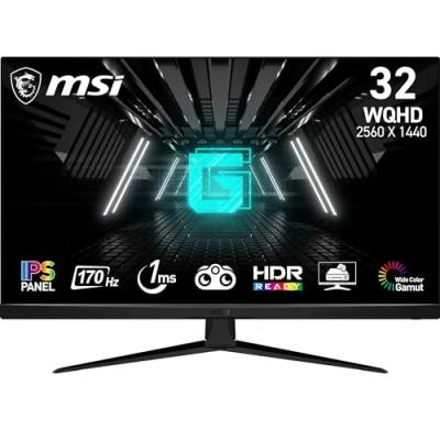 Imagen de MSI G321Q Monitor Gaming WQHD de 32 Pulgadas, Panel IPS 2560 x 1440, 170 Hz / 1ms, sRGB 123%, Preparado para HDR, Soporte Ajustable en inclinación, DP 1.2a, HDMI 2.0b