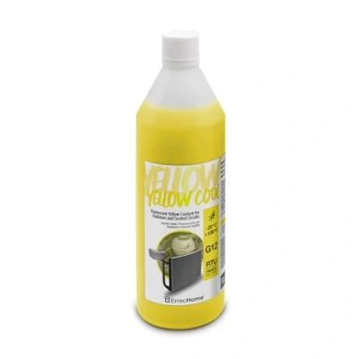 Imagen de ErrecHome Yellow Cool, líquido para radiador amarillo fluorescente 20C, anticongelante G12 con paquete inhibidor de base orgánica OAT, listo usar, 1 litro