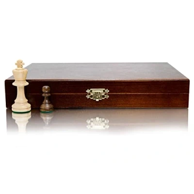 Imagen de Master of Chess Piezas de Ajedrez Madera Hecho a Mano y Lujo Fichas Torneo En Caja Elegante Altura del Rey 90 mm Staunton NO.5