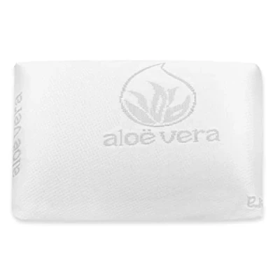 Imagen de Aitsse Almohada viscoelástica con núcleo 100% Viscoelástico, Funda de Aloe Vera Desenfundadle, Ergonómica, Anti bacterias, Termorregulable y Libera la presión Cervical. (Visco Viaje)