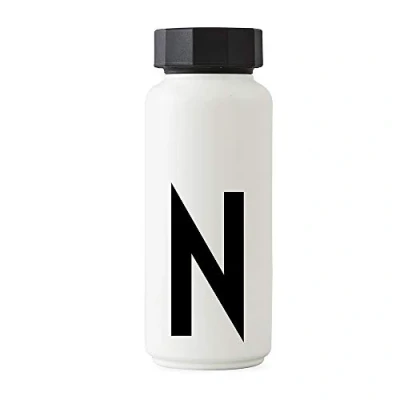 Imagen de Design Letters Botella de Agua Blanco 500 Ml (A Z) Acero Inoxidable para niño, adults Termica Libre BPA/BPS Cantimplora Termo con Aislamiento Vacío Doble Pared