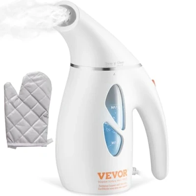 Imagen de VEVOR Vaporizador de Ropa Portátil 800 W, Vertical con Tanque Agua 240 ml, Cable Largo, Calentamiento Rápido para Eliminar Rápidamente las Arrugas, Ropa, Camisas, Viajes, Hogar