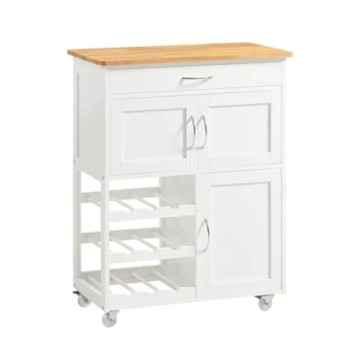 Imagen de SoBuy Carrito de Cocina Estantería Servir Blanco 67x37x87cm FKW45 WN ES