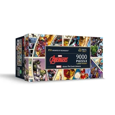 Imagen de Trefl Prime Puzzle UFT: Marvel Across The Comic Universe 9000 Piezas, Rompecabezas Grande, Bio, EKO, Collage con Superhéroes, Entretenimiento para Adultos y Niños a Partir de 12 Años
