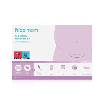 Imagen de Frida Mom Kit imprescindible de recuperación cesárea para el parto, parto y posparto: calcetines, botella Peri, bragas desechables, carpeta soporte abdominal, toallitas ducha, parches