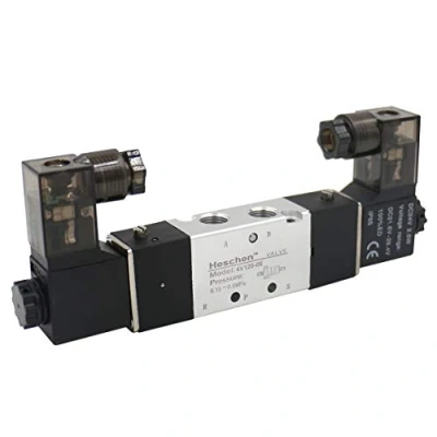 Imagen de Heschen Electroválvula neumática eléctrica 4V120 06 24VDC 2.5W PT1/8 5 posiciones 2 CE