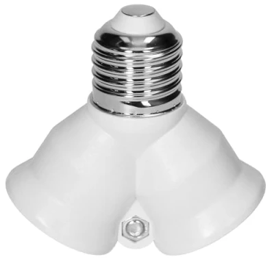Imagen de Miratic Adaptador para Fuente de Luz Portalamparas E27 Techo Casquillo Bombilla Compatible con Varias Bombillas y Lámparas (2xE27)