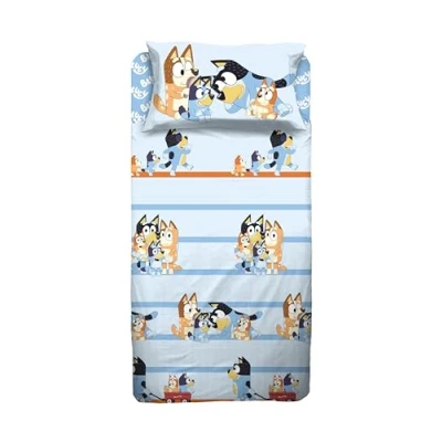 Imagen de hermet Bluey Juego de sábanas para Dormitorio Individual una Plaza, sábana encimera, Bajera con Esquinas y Funda Almohada, 100% algodón, Producto Oficial